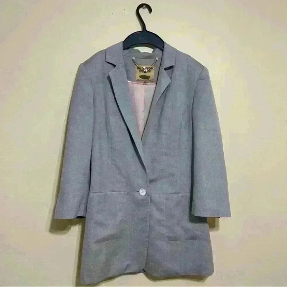 Ted Baker London Working Title Tailored Jacket Blazer Light Gray size 0 Wool - Picture 16 of 16
